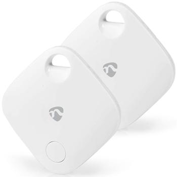 set di 2 comode chiavi Smart Tag, localizzazione semplice e mondiale, Bluetooth (bianco), durata della batteria di 1 anno, per iPhone, iPad, Samsung, Huawei