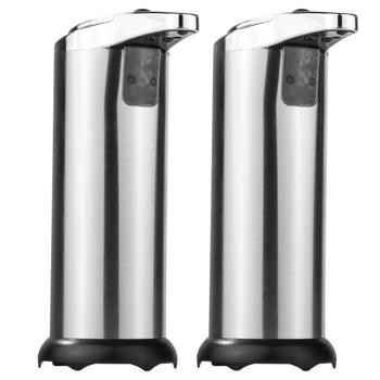 Preview: set of 2 soap and disinfectant dispensers, automatic, stainless steel, 220 ml