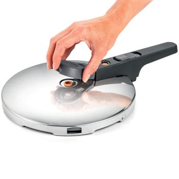 Preview: Hochwertiger Schnellkochtopf aus Edelstahl, 6 Liter, Ø 25 cm, mit Sicherheitsventil – energiesparend, robust & ideal für schnelles, schonendes Kochen