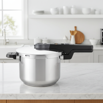 Hochwertiger Schnellkochtopf aus Edelstahl, 6 Liter, Ø 25 cm, mit Sicherheitsventil – energiesparend, robust & ideal für schnelles, schonendes Kochen