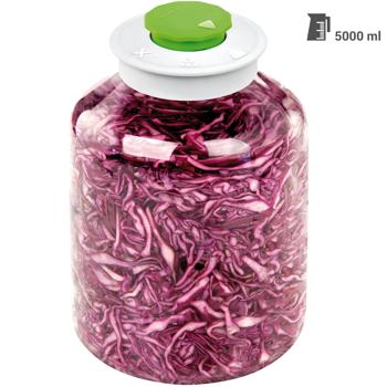 Preview: set of 3 large fermentation jars (5 liters) with vent valve: Ideal for sauerkraut, kimchi & co. - Easy & safe fermentation
