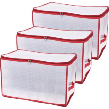 Preview: 3er-Set Aufbewahrungsbox für Weihnachtskugeln mit 112 Fächern, 52,5 x 30 x 30 cm