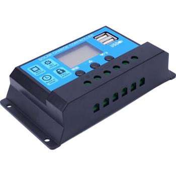 Preview: Régulateur de charge solaire 20A - Pour accumulateurs 12/24V - 2 ports USB, écran LCD, mode PWM - Protection surcharge/décharge profonde