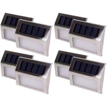 Preview: Solar LED outdoor wall light, stainless steel, set of 8