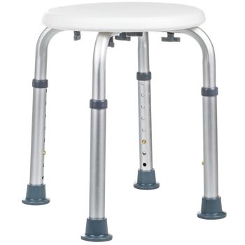 Preview: Sgabello da doccia robusto e antiscivolo, regolabile in altezza per un comfort ergonomico, capacità di carico fino a 120 kg, ideale per gli anziani