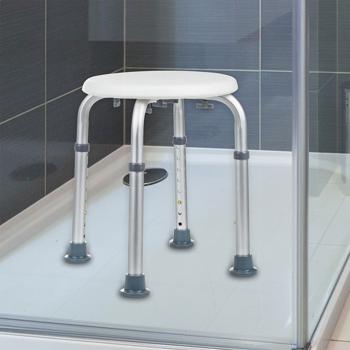 Preview: Sgabello da doccia robusto e antiscivolo, regolabile in altezza per un comfort ergonomico, capacità di carico fino a 120 kg, ideale per gli anziani