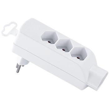 Preview: Platzsparende Steckdosenleiste 4-fach, drehbar: Abzweigstecker (4x Typ 13) in weiss -  ideal für Haushalt, Büro & Werkstatt Preview: Platzsparende Steckdosenleiste 4-fach, drehbar: Abzweigstecker (4x Typ 13) in weiss -  ideal für Haushalt, Büro & Werkstatt