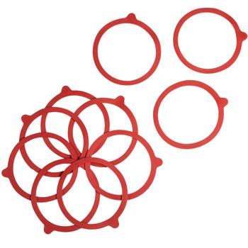 Preview: Anneaux de mise en conserve Élastiques de mise en conserve - Conservation alimentaire bocaux et réveil - Ø 10cm - 10 pièces réutilisables avec languette
