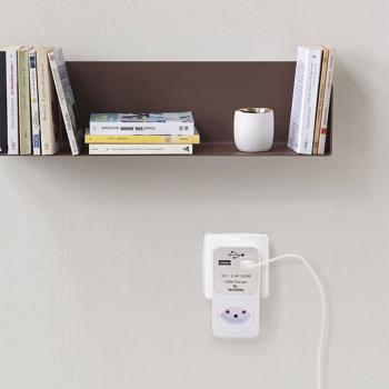 Preview: set of 3 socket outlets with 2x USB charging port 2.4A overvoltage protection, Swiss Edition