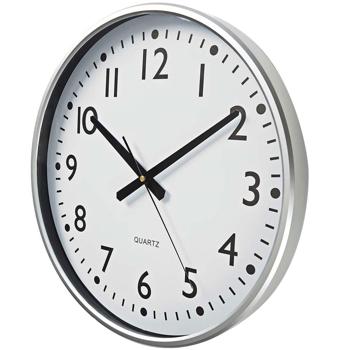 Preview: Horloge Murale Élégante 38cm - Mouvement Quartz Silencieux - Design Intemporel pour Salon, Cuisine, Bureau - Cadran Lisible - Blanc-Gris Argent Preview: Horloge Murale Élégante 38cm - Mouvement Quartz Silencieux - Design Intemporel pour Salon, Cuisine, Bureau - Cadran Lisible - Blanc-Gris Argent