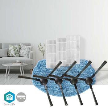 Preview: Ersatzteil-Set für Saugroboter CH3134 - 3 HEPA-Filter (H12) - 2 Seitenbürsten-Sätze - 1 Wischeinheit - Für SmartLife Reinigungsroboter CH3134
