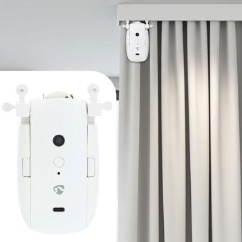 SmartLife Automatischer Vorhangöffner, weiss – App Steuerung & Bluetooth, für I-/U-Schiene, smarte Vorhangsteuerung für Ihr Zuhause