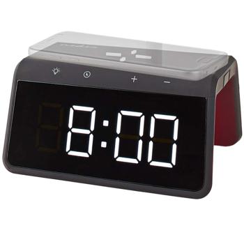 Preview: Wecker mit kabelloser Ladestation - Nachtlicht 8 Farben & Qi-Ladefunktion für Handy - USB-A-Anschluss, 2 Alarmzeiten, dimmbares Display, schwarz Preview: Wecker mit kabelloser Ladestation - Nachtlicht 8 Farben & Qi-Ladefunktion für Handy - USB-A-Anschluss, 2 Alarmzeiten, dimmbares Display, schwarz