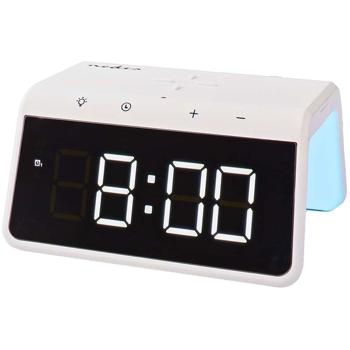 Preview: Wecker mit kabelloser Ladestation - Qi-Laden, Nachtlicht & USB-A-Anschluss - Dimmbares Display, 2 Alarme, 15W Schnellladefunktion, weiss (ABS) Preview: Wecker mit kabelloser Ladestation - Qi-Laden, Nachtlicht & USB-A-Anschluss - Dimmbares Display, 2 Alarme, 15W Schnellladefunktion, weiss (ABS)