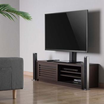Preview: TV-Ständer für 37-70 Zoll Fernseher – schwenkbar & drehbar, stabiler Standfuss aus Glas, höhenverstellbar, modernes Design für jedes Wohnzimmer