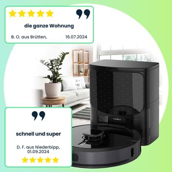 Preview: Saugroboter mit Wischfunktion, SmartLife App-Steuerung, Ladestation, Laser-Navigation, für Hartböden (Laminat, Parkett, Fliesen), Teppiche, Haare Preview: Saugroboter mit Wischfunktion, SmartLife App-Steuerung, Ladestation, Laser-Navigation, für Hartböden (Laminat, Parkett, Fliesen), Teppiche, Haare