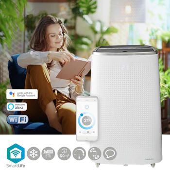 Preview: Mobile 14.000 BTU Klimaanlage - weiss, Top Kühlung & Entfeuchtung mit App-Steuerung - Leistungsstark und flexibel auf Rollen