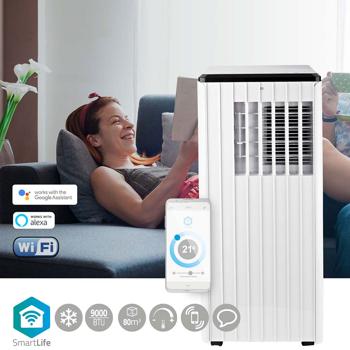 Preview: Mobile 3 in 1 air conditioner (cooling, ventilation, dehumidification), app control, 9,000 BTU, timer, LCD display, white