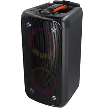 Preview: Enceinte sono portable Bluetooth - Éclairage RGB, mode stroboscopique, entrée micro/guitare - 2 subwoofers 5.25