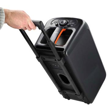 Preview: Enceinte sono portable Bluetooth - Éclairage RGB, mode stroboscopique, entrée micro/guitare - 2 subwoofers 5.25