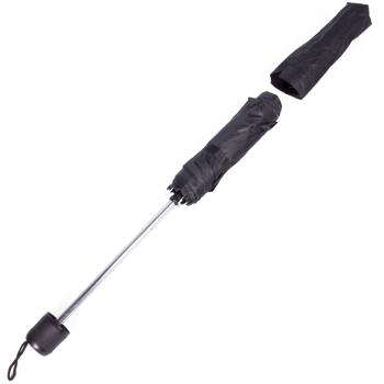 Preview: Parapluie Automatique Compact Noir - Ouverture/Fermeture Bouton-Pression - Ø 95cm - Protection Intempéries pour Sac à Main/Dos - Fibres de Verre