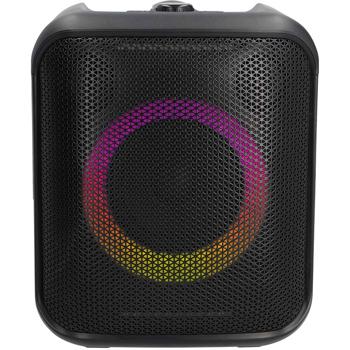 Preview: Cube haut-parleur de fête Bluetooth avec subwoofer, 150W puissant, éclairage, Bluetooth 5.0, connexions : Power, USB-A, Mic 6,35 mm, jack 3,5 mm
