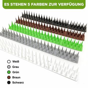 Preview: Anti-Tauben-Spikes, weiss, 12 x 45cm Module, Gesamtlänge: 5,4 Meter, zuverlässiger Schutz, sichere Vogelabwehr, flexible Anwendung