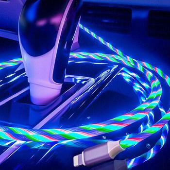 Preview: 3er-Set Schnellladekabel, USB-A auf Lightning, Farbig leuchtend,1 m