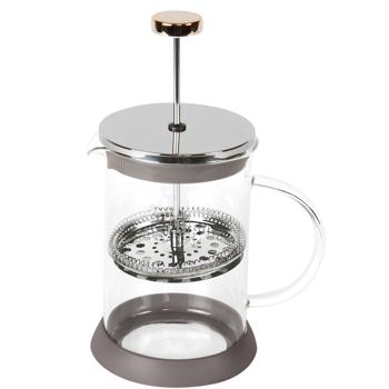 Preview: Design-French Press für Kaffee und Tee, 800ml, taupe: Für aromatischen Kaffee & losen Tee, hochwertig & stilvoll, ihr Barista-Erlebnis Zuhause