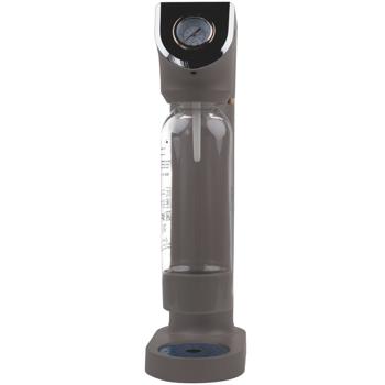 Preview: Sparkling water maker in designer look, taupe, with 2 BPA-free bottles & barometer: for sparkling drinks, stylish & practical for every household