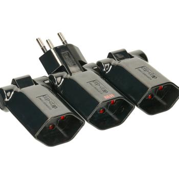 Preview: Multiprise Clip-Clap Max Hauri T13 - 3x Prises Suisses T13 - Compacte, Ultra-Plate 180° Rabattable, Sécurité Enfant - 10A 2300W, Noire