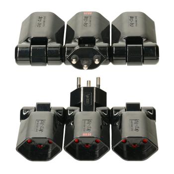 Preview: Multiprise Clip-Clap Max Hauri T13 - 3x Prises Suisses T13 - Compacte, Ultra-Plate 180° Rabattable, Sécurité Enfant - 10A 2300W, Noire