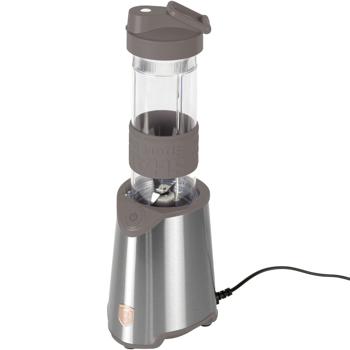 Preview: Eleganter Design-Standmixer, Edelstahl, matt-taupe, 300 Watt, mit 570ml To-Go-Becher, für Smoothies & Shakes unterwegs