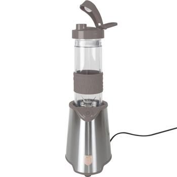 Preview: Eleganter Design-Standmixer, Edelstahl, matt-taupe, 300 Watt, mit 570ml To-Go-Becher, für Smoothies & Shakes unterwegs