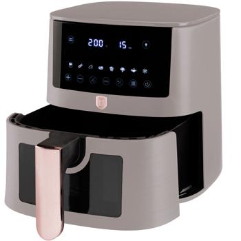 Preview: Hochwertige Design Heissluftfritteuse mit Sichtfenster, 5 Liter, taupe, LED-Touch-Display, Air Fryer mit 8 Kochprogrammen und Warmhaltefunktion