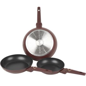 Preview: Frying pan set, 3 pieces, Ø 20/24/28 cm, burgundy
