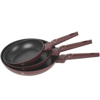 Preview: Frying pan set, 3 pieces, Ø 20/24/28 cm, burgundy