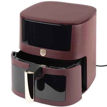 Preview: Modern hot air fryer (8 liters, Bordeaux) - 8 programs, keep warm function, touch display, viewing window - Convenient operation & perfect results