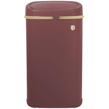 Preview: Poubelle Design Capteur Tactile - 58L Bordeaux Mat Or - Hygiénique, Ouvre/Ferme Auto, Sac 60L - Fer - 67x39.5x28cm