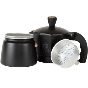 Preview: Caffettiera espresso di design per 3 porzioni, nero oro rosa