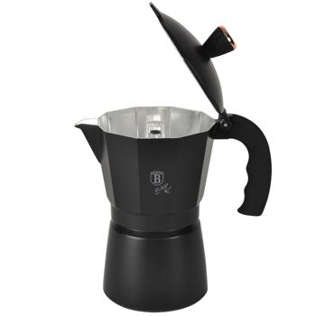 Preview: Caffettiera espresso design per 6 porzioni, nero oro rosa