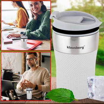 Preview: Set of 4 double-walled thermal mugs, 280 ml, beige