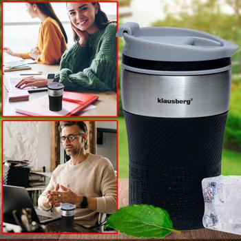 Preview: 4-piece set of double-walled thermal mugs, 280 ml, black