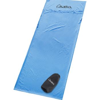 Preview: Drap de sac ultraléger - Microfibre respirante 200g - Sac de compression inclus - Camping, voyages, hôtels - 210x75cm - 100% polyester - Bleu