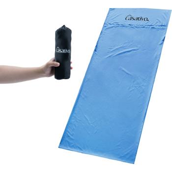 Preview: 2 draps de sac ultralégers, microfibre respirante, seulement 200 g, sac de compression en nylon inclus, sac de couchage pour camping, voyages, hôtels