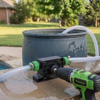 Preview: Drill pump for draining and transferring water, up to 1200 L/h, click system, incl. 2 hose adapters and clamps
