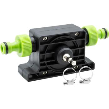 Preview: 2er-Set Bohrmaschinenpumpe zum Ab-, Aus- und Umpumpen von Wasser, bis zu 1200 L/h, Klick System, inkl. 2 Schlauchadaptern und Schellen