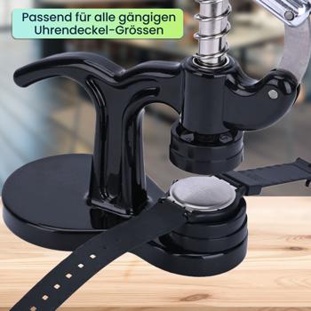 Preview: Profi Uhren Einpresswerkzeug, 17 tlg., Reparatur Werkzeug für Uhren inkl. 12 Druckplatten, ideal für den Batteriewechsel