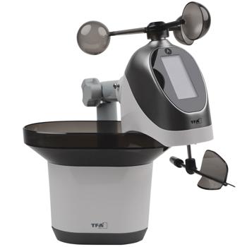 Preview: Hochpräzise Funk-Wetterstation: WLAN, XL Farbdisplay, Aussen Sensor - Komplette Wetterdaten, Wind, Regen, Temperatur, Luftfeuchte