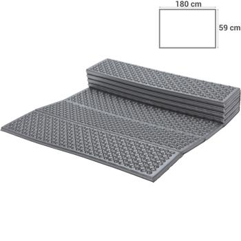 Preview: 2er-Set Camping-Isomatte faltbar 180x60 cm - Kälteschutz für ungestörten Schlaf - robuste PE-Schaum/Aluminium-Matte - leicht zu transportieren